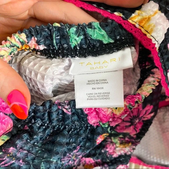 Tahari Baby NWT 2 Piece Floral Tulle Lined Sleeveless Dress Size 18 Month - Picture 11 of 14